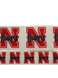 1.5 or 3 Inch Wide - Nebraska Football Printed Grosgrain Hair Bow Ribbon (sold in 3 yard increments)