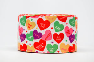 1.5" or 3"  Wide Valentine Conversation Hearts Printed Grosgrain Cheer Bow Ribbon