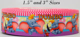 1.5 or 3 Inch Wide Dumbo Printed Grosgrain Cheer Bow Ribbon (sold in 3 yard increments)