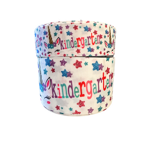 1.5" and 3" Kindergarten Back to School Unicorn Printed on Hairbow Grosgrain Ribbon for Crafts