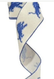 2.5 Inch Wired Lions Collage Football Sports Team Ribbon (sold in 10 yard roll)