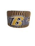 1.5 or 3 Inch Wide Baltimore Ravens with Stripes Football Printed Grosgrain Hair Bow Ribbon (sold in 3 yard increments)