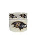 1.5 or 3 Inch Wide Baltimore Ravens on White Printed Grosgrain Cheer Bow Ribbon (sold in 3 yard increments)