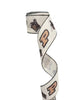 2.5 Inch Wired White Black Gold Collage on White Football Team Ribbon (sold in 10 yard roll)