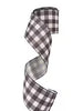 2.5 Inch Wired Christmas Buffalo Plaid Black and White Buffalo Collage Ribbon (sold in 10 yard roll)