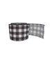 2.5 Inch Wired Christmas Buffalo Plaid Black and White Buffalo Collage Ribbon (sold in 10 yard roll)