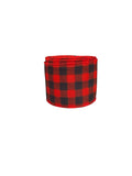 2.5 Inch Wired Christmas Buffalo Plaid Red and Black Buffalo Collage Ribbon (sold in 10 yard roll)