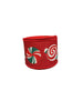 2.5 Inch Wired Christmas Candy on Red Printed on Grosgrain Canvas (sold in 10 yard roll)