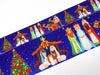 1.5 or 3 Inch Wide Holiday Manger and Tree Printed Grosgrain Ribbon (sold in 3 yard increments)