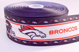 1.5 or 3 Inch Wide Denver Broncos Printed Grosgrain Hair Bow Ribbon (sold in 3 yard increments)