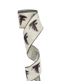 2.5 Inch Wired Falcon Collage Football Sports Team Ribbon (sold in 10 yard roll)