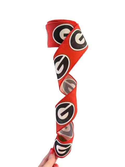 2.5 Inch Wired Bulldogs Football Sports Team Ribbon (sold in 10 yard roll)