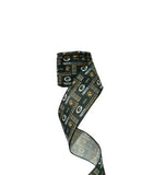 2.5 Inch Wired Green Bay Packers Collage Football Sports Team Ribbon (sold in 10 yard roll)