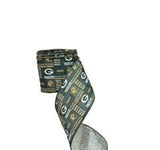 2.5 Inch Wired Green Bay Packers Collage Football Sports Team Ribbon (sold in 10 yard roll)