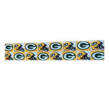 2.5 Inch Wired Green Bay Packers Collage Football Sports Team Ribbon (sold in 10 yard roll)