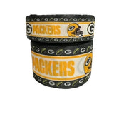 1.5 or 3 Inch Wide Green Bay Packers Printed Grosgrain Hair Bow Ribbon (sold in 3 yard increments)