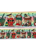 1.5 or 3 Inch Wide Holiday Drinks Printed Grosgrain Cheer Bow Hair Bow Ribbon (sold in 3 yard increments)