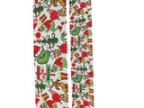 1.5 or 3 Inch Wide Holiday Green Monster Christmas Scene Printed Grosgrain Cheer Bow Ribbon (sold in 3 yard increments)