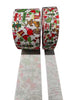 1.5 or 3 Inch Wide Holiday Green Monster Christmas Scene Printed Grosgrain Cheer Bow Ribbon (sold in 3 yard increments)