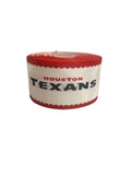 1.5 or 3 Inch Wide Houston Texans on White Football Printed Grosgrain Hair Bow Ribbon (sold in 3 yard increments)