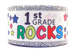 1st Grade Rocks Grosgrain Ribbon, 3-Inch Cheer Bow Ribbon (3-Yard Increments)