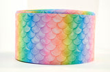 Rainbow Mermaid Scales Grosgrain Ribbon, 3-Inch (3-Yard Increments)