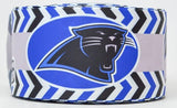 Carolina Panthers Grosgrain Ribbon, Chevron Print (Sold by 3 Yards)