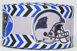 Carolina Panthers Grosgrain Ribbon, Chevron Print (Sold by 3 Yards)