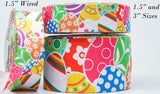 Easter Egg Printed Grosgrain Ribbon, Cheer Bow Ribbon (3 Yard)