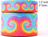 Bright Tie Dye Grosgrain Ribbon, Cheer Bow Craft (3 yard)
