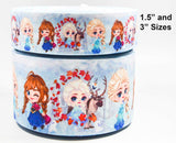 Frozen Character Grosgrain Ribbon, Cheer Bow Ribbon (3 Yard Increments)