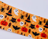 Halloween Grosgrain Ribbon, Orange Ghosts, Bats, Pumpkins (3 Yard)