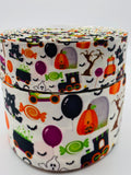Halloween Collage Grosgrain Ribbon, Spooky Things Print (3 Yard Increments)