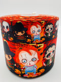 Halloween Chucky & Freddy Ribbon, Scary Monster Print (3 Yard Increments)