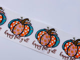 Pumpkin Print Grosgrain Ribbon, Fall Y'all Pattern (Sold by 3 Yard Increments)