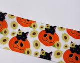 Halloween Grosgrain Ribbon: Kitties, Sunflowers, Pumpkins (3 Yards)