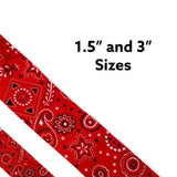 Red Bandana Print Grosgrain Ribbon, Hair Bow Material (3-Yard Increments)