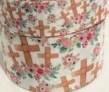 Easter Cross and Floral Grosgrain Ribbon, Cheer Bow Ribbon (3-Yard Increments)