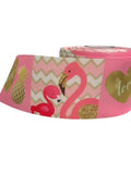 Pink Flamingo & Pineapple Grosgrain Ribbon, 3-Inch Cheer Bow Ribbon