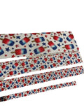 Red White Blue Popsicle Ribbon, Grosgrain Cheer Bow Ribbon (3-Yard)