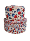 Red White Blue Popsicle Ribbon, Grosgrain Cheer Bow Ribbon (3-Yard)