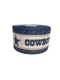 1.5 Inch or 2 inch or 3 inch Dallas Cowboys on White and Blue Stripe Football Printed Grosgrain Hair Bow Ribbon (sold in 3 yard increments)