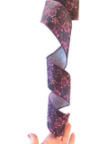 2.5 Inch Wired Halloween Black Rose Ribbon (sold in 10 yard roll)
