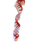 2.5 Inch Wired Halloween Scary Blood on White Ribbon (sold in 10 yard roll)