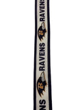 2.5 Inch Wired Ravens Football Sports Team Ribbon (sold in 10 yard roll)