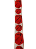 2.5 inch Wired Basketball Collage Ribbon (sold in 10 yard roll)