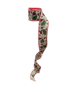 2.5" Wired Grinch Swirl Collage Ribbon