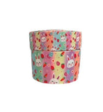 Pastel Easter Bunny Grosgrain Ribbon, Flowers & Carrots (3 Yard Increment)