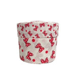 Red Minnie Bow Grosgrain Ribbon, White Printed Cheer Bow (3 Yard)