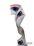 2.5 Inch Wired Patriots Football Sports Team Ribbon (sold in 10 yard roll)